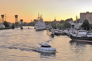 Image showing Museum of World Ocean in dusk. Kaliningrad. Russia