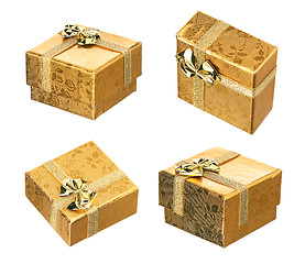 Image showing Set of golden gift box