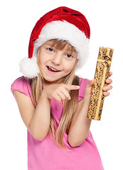 Image showing Little girl with gift box