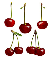 Image showing Set of sweet ripe cherry 