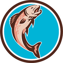 Image showing Trout Jumping Circle Retro