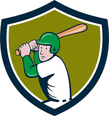 Image showing American Baseball Player Batting Crest Cartoon