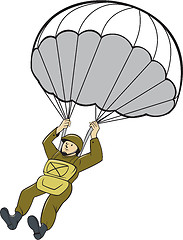 Image showing American Paratrooper Parachute Cartoon