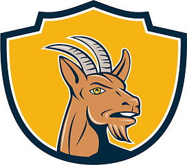 Image showing Mountain Goat Head Shield Cartoon