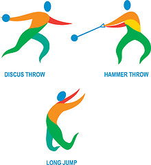 Image showing Hammer Throw Discus Throw Long Jump Icon