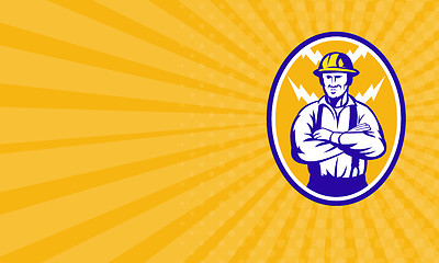 Image showing Business card Electrician Construction Worker Lightning Bolt