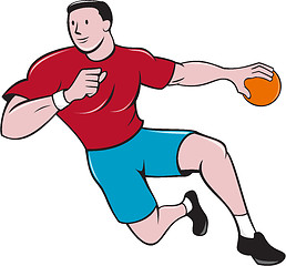 Image showing Handball Player Throwing Ball Cartoon