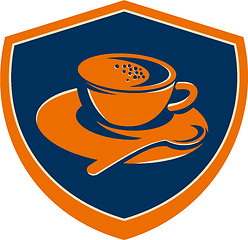 Image showing Coffee Cup Teaspoon Crest Retro