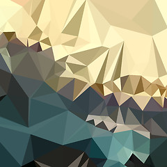 Image showing Ecru Brown Blue Abstract Low Polygon Background