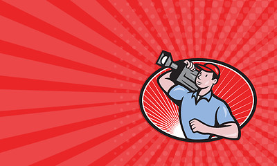 Image showing Business card Cameraman Film Crew Carry Camera