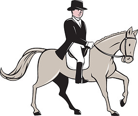 Image showing Equestrian Rider Dressage Cartoon