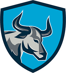 Image showing Texas Longhorn Bull Head Shield Retro