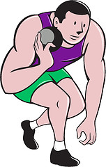 Image showing Shot Put Track and Field Athlete Cartoon