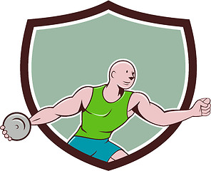 Image showing Discus Thrower Crest Cartoon