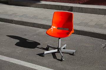 Image showing  Office chair on the street