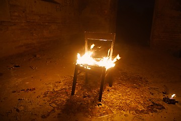 Image showing Chair on fire