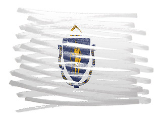 Image showing Flag illustration - Massachusetts