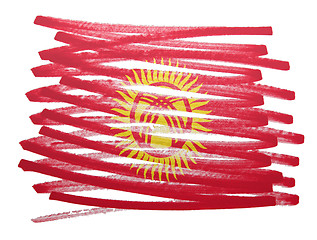 Image showing Flag illustration - Kyrgyzstan