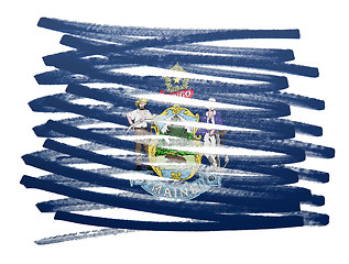 Image showing Flag illustration - Maine