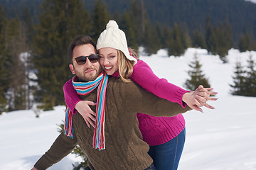 Image showing romantic young couple on winter vacation