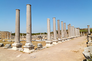 Image showing  in  old construction  the column  and  roman temple 