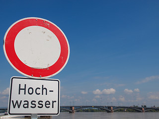 Image showing River Rhine flood in Mainz