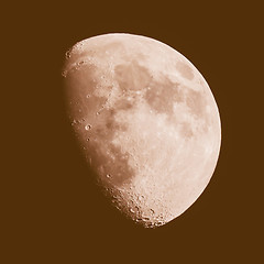 Image showing Retro looking Gibbous moon
