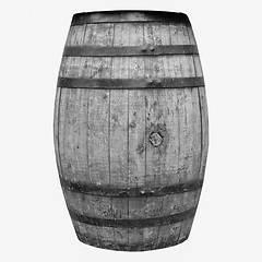 Image showing Black and white Wine or beer barrel cask