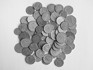 Image showing Black and white Pound coins