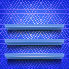 Image showing Blue Empty Shelves