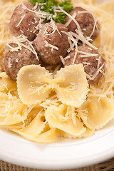 Image showing Pasta with meat balls 