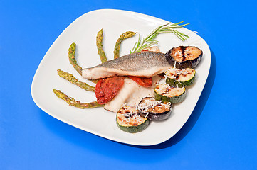 Image showing Seabass fillet dish