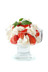 Image showing strawberry with cream