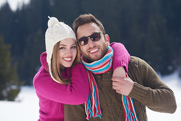 Image showing romantic young couple on winter vacation