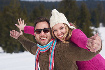 Image showing romantic young couple on winter vacation