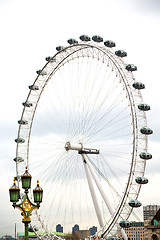 Image showing london eye in the spring  and white  