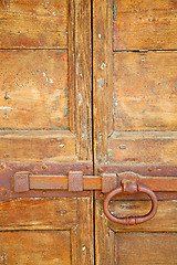 Image showing europe old in  italy  door  closeup