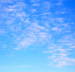 Image showing in the blue sky white soft clouds and abstract background