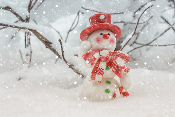 Image showing Christmas card with snowman