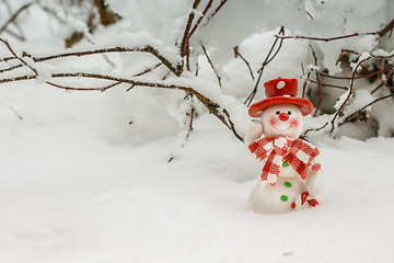 Image showing Christmas card with snowman