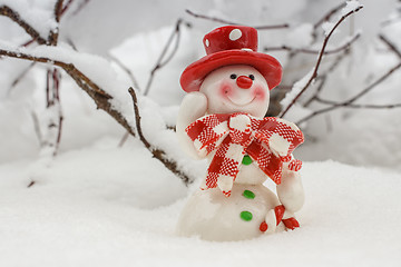 Image showing Christmas card with snowman