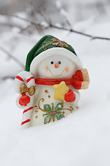 Image showing Christmas card with snowman