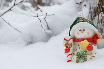 Image showing Christmas card with snowman