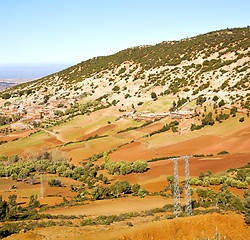 Image showing dades valley in atlas moroco africa ground tree  and nobody