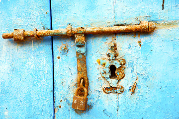 Image showing morocco in africa the old wood  facade home and rusty  