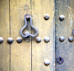 Image showing brown  morocco in africa the old wood  facade home and rusty saf