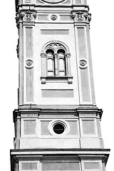 Image showing  building  clock tower in italy europe old  stone and bell