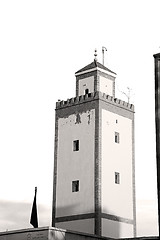 Image showing old brick tower in morocco africa village and the sky