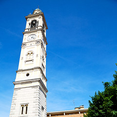 Image showing  building  clock tower in italy europe old  stone and bell