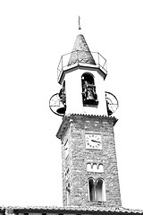 Image showing  building  clock tower in italy europe old  stone and bell